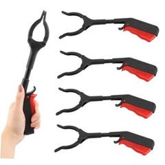 Short Grabber Reacher Tool, 4pcs 30cm/12inch Small Grabber Reacher Black Red