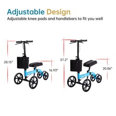 Deluxe ELENKER Medical Scooter Steerable Knee Walker Walking Knee Scooter Aid US