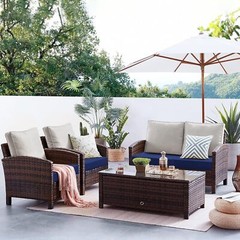 Favoyard Patio Chair Cushion 19 x 19 x 3 Inch Waterproof 19 x 19 x 3 In, Blue
