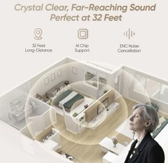 Kulark BL-F1 Hearing Aid Rechargeable AI Noise Reduction w/ App & Mic | New