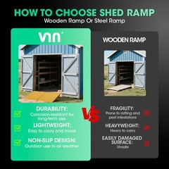 36″ x 24″ Shed Ramp for Riding Mower 750LB Shed Ramps Anti-Slip Punch Plate Ramp