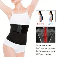 Wrapped Elastic Detachable Body Slimming Tummy Control Belt, 1PCS for (Black)