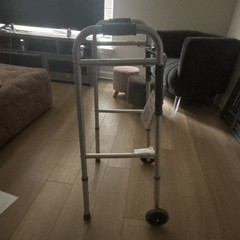 Guardian 2-Wheel Adjustable Height Walking Frame Walker, Aluminum, Silver/Gray