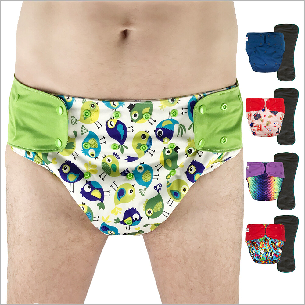 EcoAble Incontinence Cloth Diaper Cover with Insert for Special Needs Adults