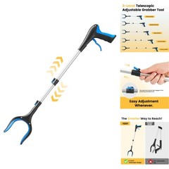Telescopic Grabber Tool 5-Level Adjustable Length 23-41″ for Litter Yard Pickup