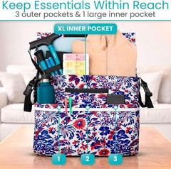 Water-Resistant Wheelchair Accessory Bag with Four Outer Pockets for Convenience
