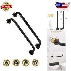20″ Antique Bronze Shower Grab Bars – 2pk Solid Brass, Secure Wall Mount