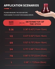 Heavy Duty Cane Tips 1 1/8″ – Self Standing Rubber Replacement for 28mm Canes, S