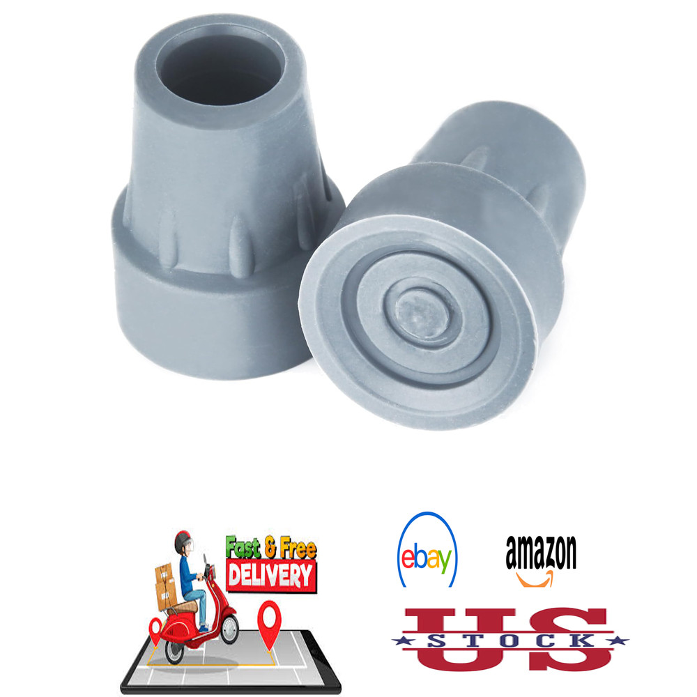7/8 Inch Rubber Crutch Tips Replacement Cane Tips Heavy Duty Non Slip