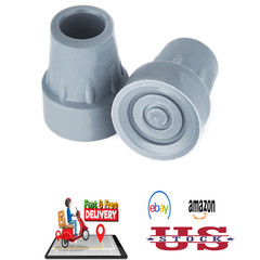 7/8 Inch Rubber Crutch Tips Replacement Cane Tips Heavy Duty Non Slip