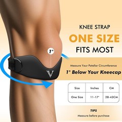 Patellar Tendon Support Strap 2-Pack, Knee Brace for Women Men, Adjustable Knee