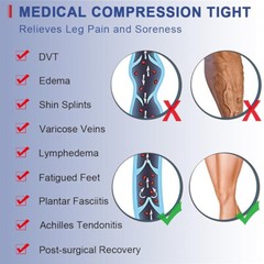 Graduated Compression Circulation Leggings Opaque Waist Edema Medical Firm