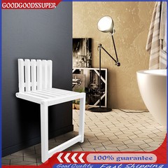 Wall Mounted Wood Folding Chair Entryway Hidden Footstool Bath Seat Bench USA