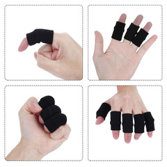 10 Pcs Black Finger Sleeves, Breathable Finger Brace, Compression Support for Ar