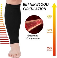 15-20mmHg Plus Size Compression Leg Sleeves for Men & Women – Wide Calf Support