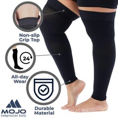 Compression Thigh-High Socks 20-30mmHg Support Sleeves – Reduces Swelling, Varic