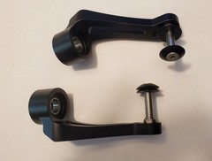 Pair (2) Single Sided Forks with 5/16′ Axles & (2) 4″ Caster Wheels