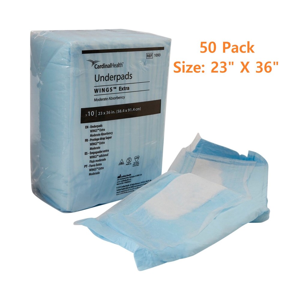 50 Disposable Underpad Simplicity Extra Disposable Blue pads Fluff Based 23″X36″