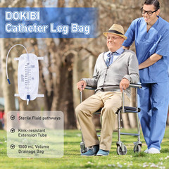 1000Ml Catheter Leg Bags, Urinary Drainage Bag for Men Women with Anti-Reflux Va
