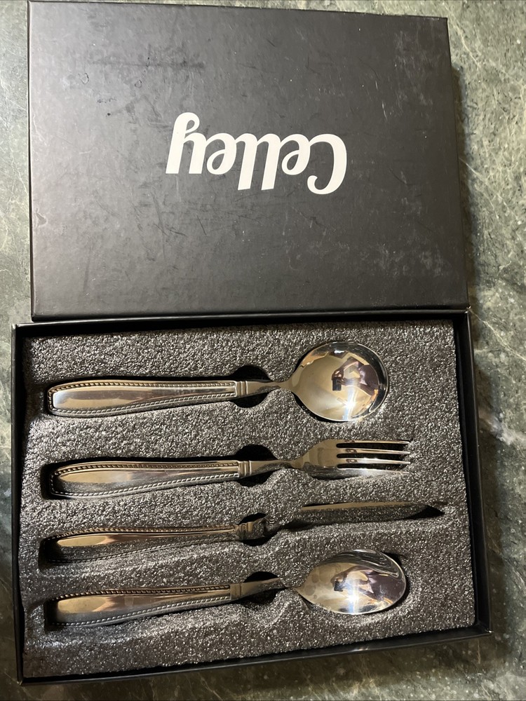 Celley Mobility Weighted Utensils 4 Piece Set Old English Bead Design