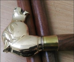 Brass Walking Stick Wood Canes Vintage Horse Style Stick Handle Head Vintage