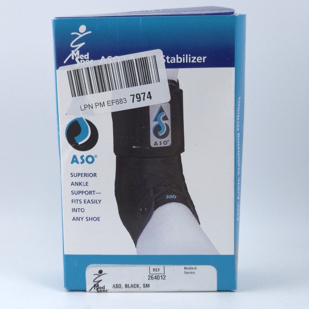 Med Spec 264012 ASO Ankle Stabilizer Black Size Small Ankle Support