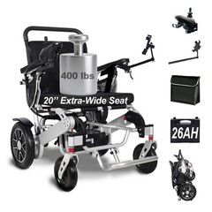 CHINFREAN 20“ Seat Width 400lbs Capacity 700W Dual Motor Electric Wheelchair