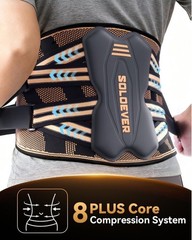 SOLOEVER Medium Copper Back Brace Lower Back Pain Breathable Lumbar Support