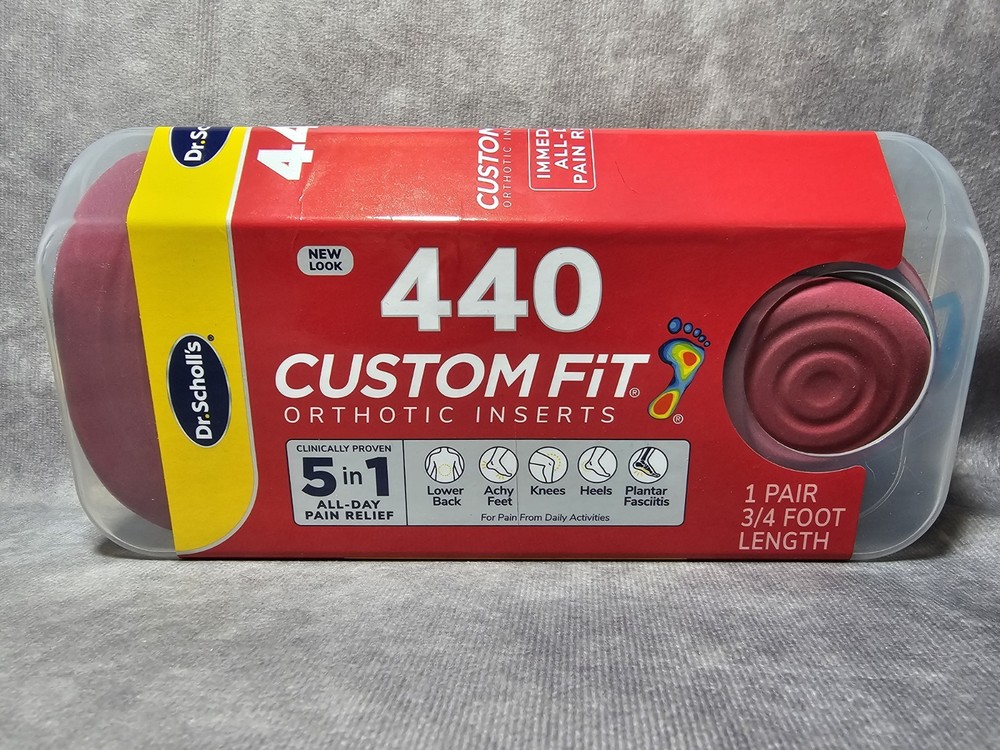 Dr. Scholls CF 440 Custom Fit Orthotic Inserts 3/4 Foot Length 5 In 1 New Sealed
