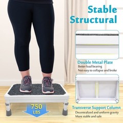 Medical Foot Stool Metal Step Platform Heavy Duty Adjustable Stepping Stool A…