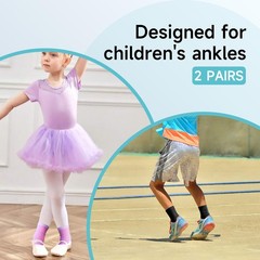 2 Pairs Kids Compression Ankle Braces Lightweight Non Slip Sleeve Pink Cherub M