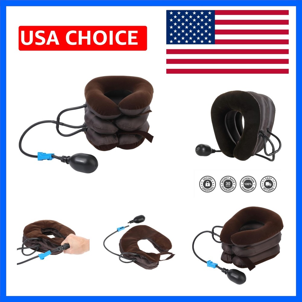 Cervical Neck Device Neck Support Traction Inflatable Air Pillow for Pain Relief