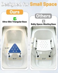 T HSA/FSA Triangular Shower Chair for Inside Shower, Space-Saving Corner Show…
