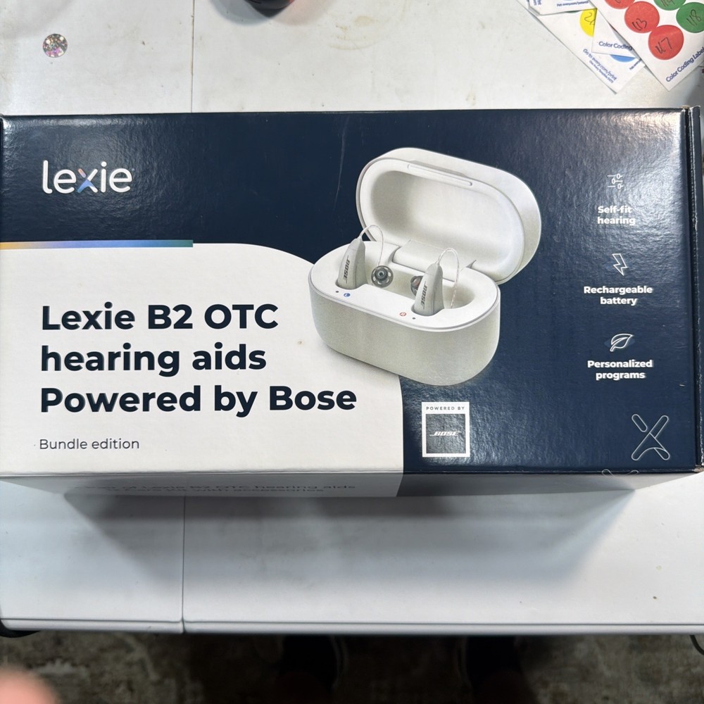 Lexie B2 Hearing AIDS Pair Powered By Bose Bundle Case Accessories Open BOX-OTC