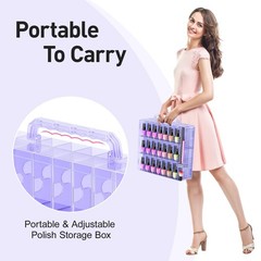 Beloving Nail Polish Organizer Case For 48 Bottles Nail Polish Holder