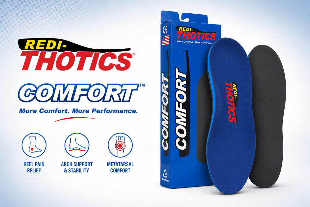 REDI-THOTICS COMFORT ORTHOTICS SHOE INSERTS, Semi-Rigid, Size AA Women’s 5-5.5