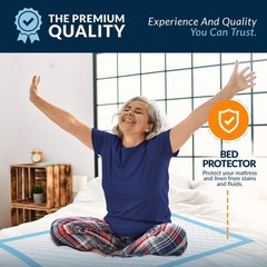 MED PRIDE Disposable Underpads 23“ X 36“ 25 Count (Pack of 1), Blue/White