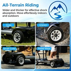 4 Wheel Folding Mobility Scooter Electric Power Wheelchairs Long Range 39.7Lbs