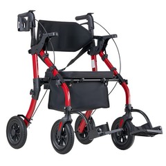 Uimoso 2-in-1 Folding Rollator Walker and Transport Chair with Wheels