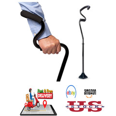 Lightweight Adjustable Walking Cane with Ergonomic Forearm Grip and Self