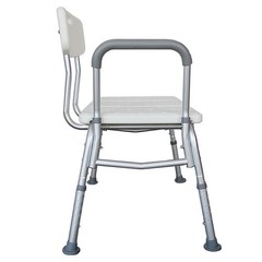 330Lb Capacity Adjustable Gray Bath & Shower Transfer Bench w/Back and Side Arm