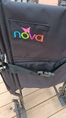 NOVA 19″ steel transport wheelchair with a 300-lb weight capacity