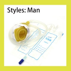 Top breathable men’s urine bag bed incontinence collector with catheter 1000ml