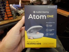 NEW Audien Atom One OTC Hearing Aids Wireless, Rechargeable, Beige NEW!!!!!