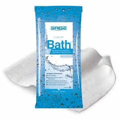 Rinse-Free Bath Wipe Comfort Bath Soft Pack Unscented 1 Packet / 8 Count By Sage