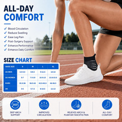 Compression Ankle Support Socks Women Wicking Cushioned Athletic Plantar Fasciit