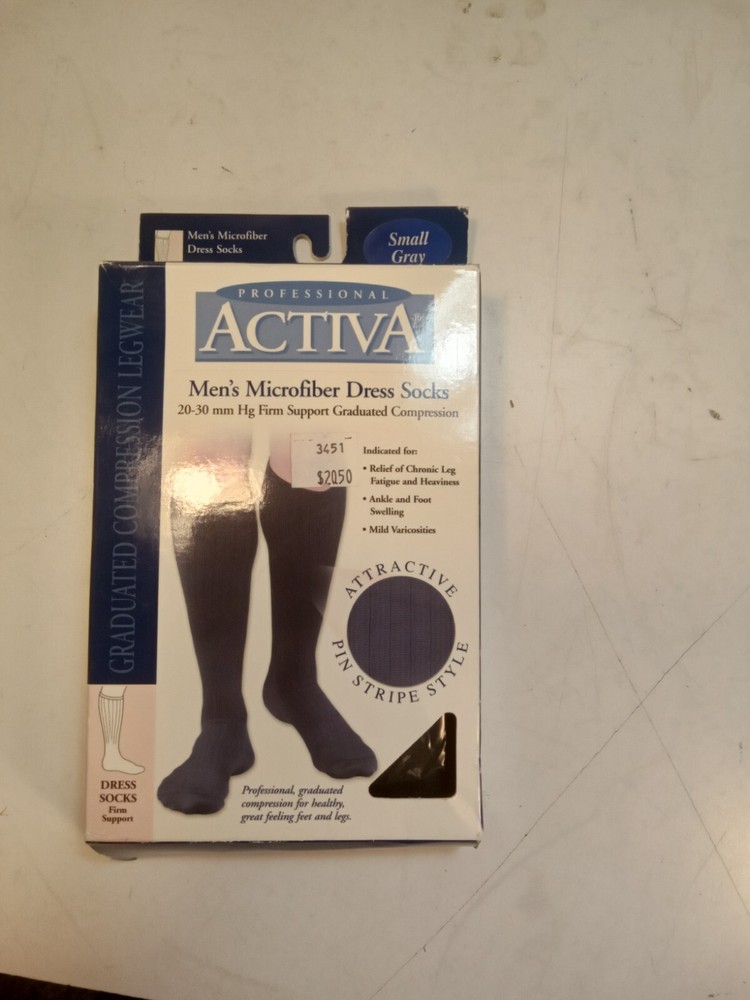 Activa Men’s Casual Socks 15-20 mm Hg Support Graduated Compression, Navy CS1