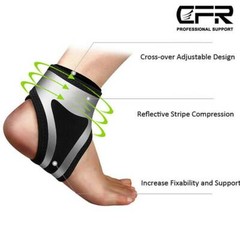 Pair Ankle Brace Achilles Tendon Support Arch Foot Wrap Sleeves Adjustable Strap