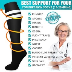 Copper Compression Socks for Small-Medium 11 Black/Green/White/Blue/Pink/Gray