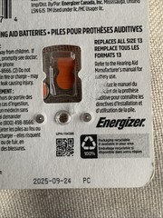 NEW Energizer Size 13 HearingAid Batteries, Free Ship,16 Zinc Batteries 0Mercury